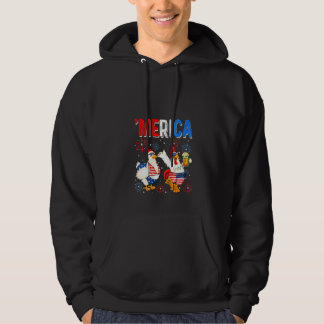 Lustiges Huhn der Frauen zum 4. Juli Biertrinken A Hoodie