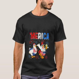 Lustiges Huhn der Frauen zum 4. Juli Biertrinken A T-Shirt