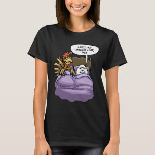 Lustiges Huhn Ei Huhn Kam Zuerst Humor Witz Bi T-Shirt