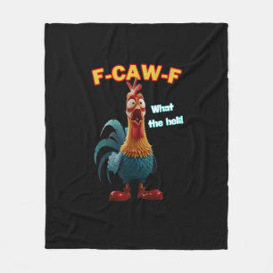 Lustiges Huhn F-Caw-F Geflügel Humor Tee Fleecedecke