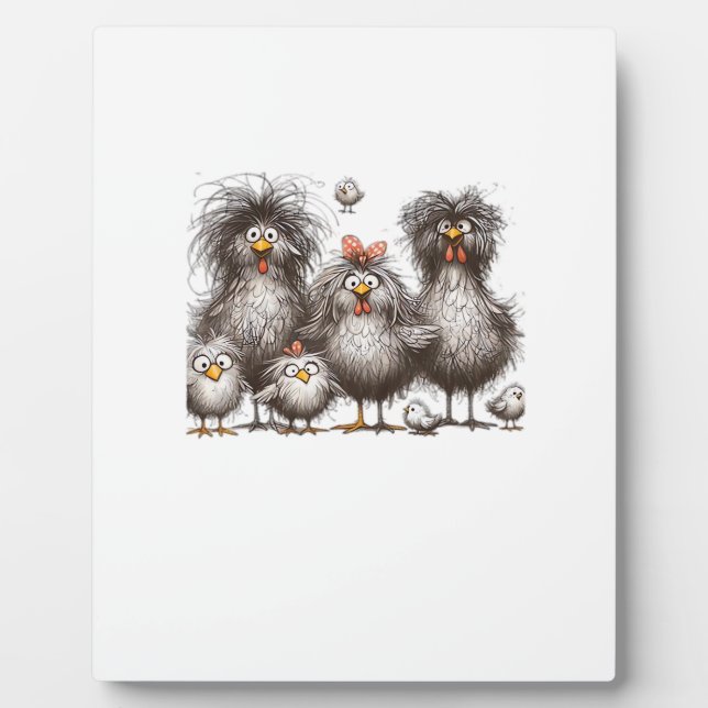 Lustiges Huhn Klassischer Retro-Stil Fotoplatte (Vorderseite)