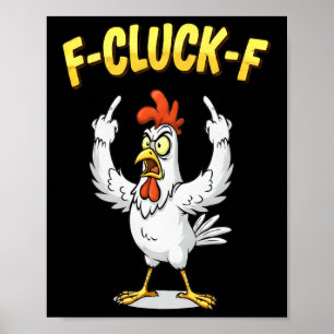 Lustiges Huhn Mittelfinger F Gackern F Anti Trump  Poster
