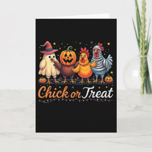 Lustiges Huhn oder Halloween-Hexen-Spooky-Chicke Karte