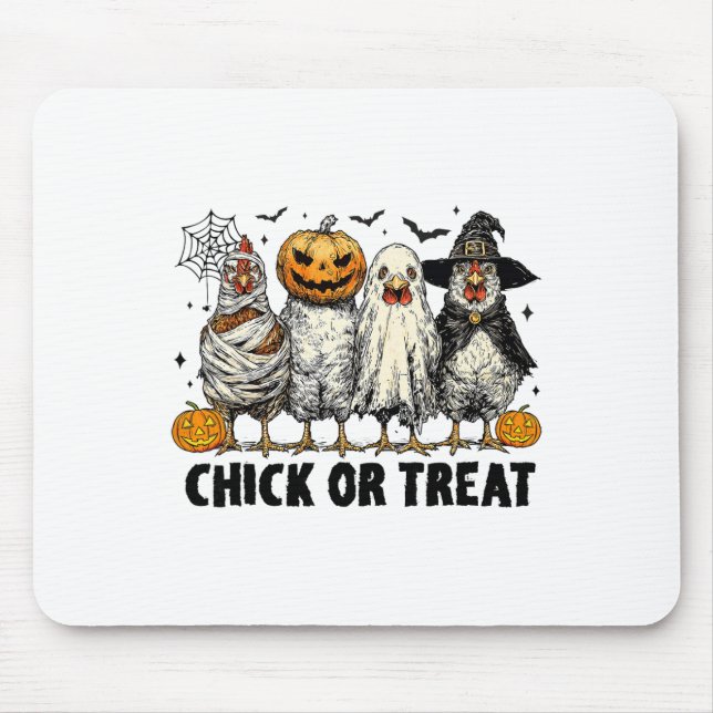 Lustiges Huhn oder Halloween-Hexen-Spooky-Chicke Mousepad (Vorne)