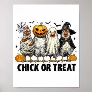 Lustiges Huhn oder Halloween-Hexen-Spooky-Huhn Poster