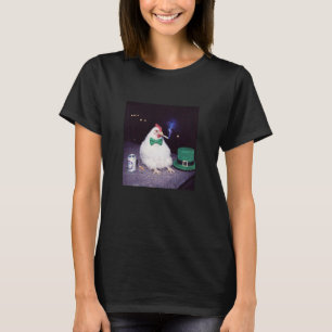 Lustiges Huhn raucht Zigarette Bier Gen Z St Patr T-Shirt