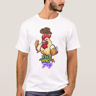 Lustiges Huhn Rise and Fly” T-Shirt