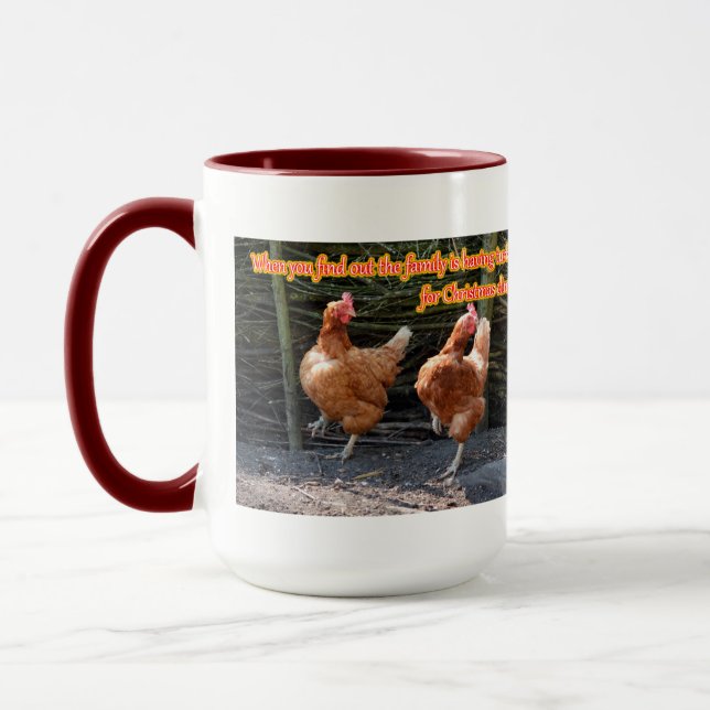 Lustiges Huhn und Hahn Memes mit lustigen Bildern Tasse (Links)