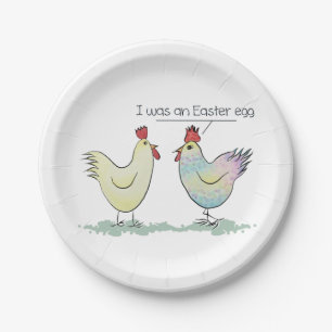 Lustiges Huhn war ein Osterei Pappteller