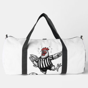 Lustiges Hühner-Fußball Vintage-Stich-Shirt_1 Duffle Bag