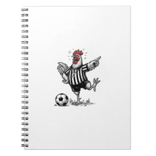 Lustiges Hühner-Fußball Vintage-Stich-Shirt_1 Notizblock