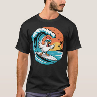 Lustiges Hühner-Surfbrett Strand Sommer Surfen T-Shirt