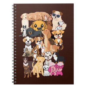 Lustiges Hunde-Familienporträt-Notizbuch  Notizblock