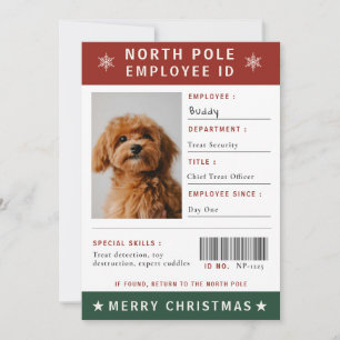 Lustiges Hunde-Mitarbeiter-ID-Foto Weihnachten