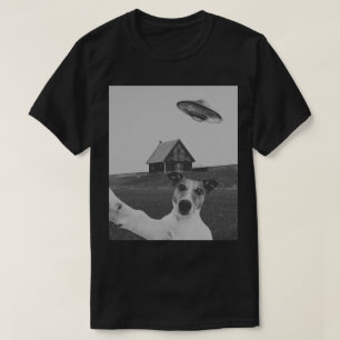 Lustiges Hunde-Selfie Schwarzes Unisex-T-Shirt Tie T-Shirt