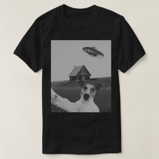 Lustiges Hunde-Selfie Schwarzes Unisex-T-Shirt Tie T-Shirt