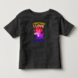 Lustiges Hundekauwarnungsgrafik Kleinkind T-shirt
