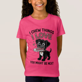 Lustiges Hundekauwarnungsgrafik T-Shirt