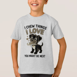 Lustiges Hundekauwarnungsgrafik T-Shirt