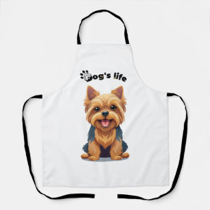 Lustiges Hundeleben Yorkshire Terrier Illustration Schürze