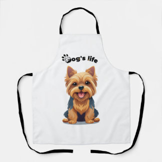 Lustiges Hundeleben Yorkshire Terrier Illustration Schürze