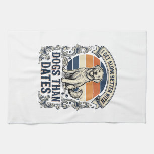 Lustiges Hundeliebhaber-Shirt Vintage-Gravur-Zitat Geschirrtuch
