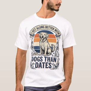 Lustiges Hundeliebhaber-Shirt Vintage-Gravur-Zitat T-Shirt
