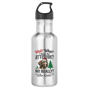 Lustiges Hundeverhalten Weihnachts-Vektor-Design_1 Edelstahlflasche