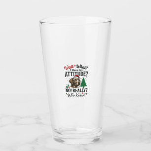 Lustiges Hundeverhalten Weihnachts-Vektor-Design_1 Glas