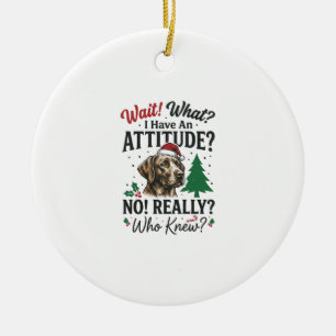 Lustiges Hundeverhalten Weihnachts-Vektor-Design_1 Keramik Ornament
