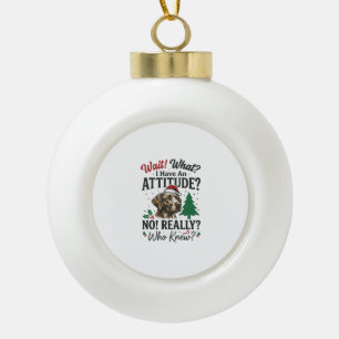 Lustiges Hundeverhalten Weihnachtsvektor-Design_1 Keramik Kugel-Ornament