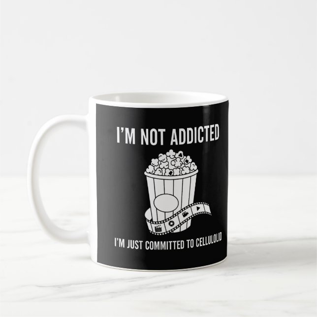 Lustiges "Ich bin nicht süchtig" Cellolokit-Design Kaffeetasse (Links)