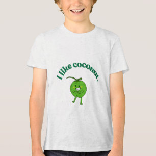 Lustiges "Ich mag Kokosnüsse" Kindert-Shirt – Cute Tri-Blend Shirt