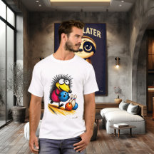 Lustiges Igel-Bowling-Cartoon-T-Shirt