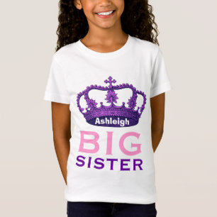 Lustiges individueller Name GROSSE SCHWESTER lila T-Shirt