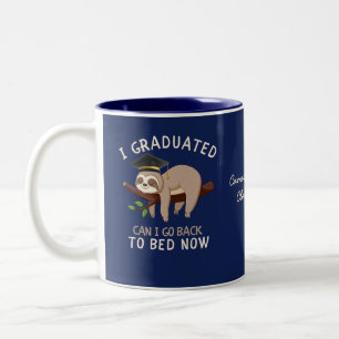Lustiges individuelles Faultier-Abschlussgeschenk Zweifarbige Tasse
