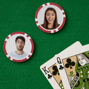 Lustiges individuelles Zwei-Foto-Bild Hochzeits-Pa Pokerchips