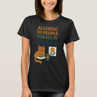 Lustiges Introvertiertes Katzen-Design mit Büchern T-Shirt