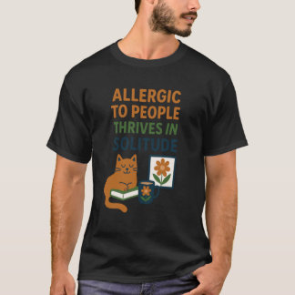 Lustiges Introvertiertes Katzen-Design mit Büchern T-Shirt