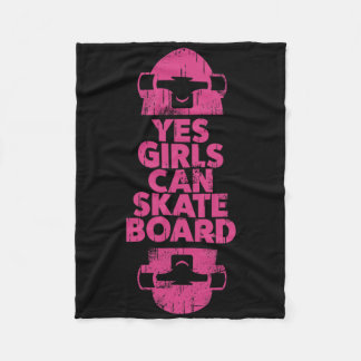 Lustiges Ja Mädchen Können Skateboard-Geschenk Für Fleecedecke