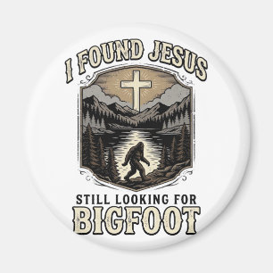 Lustiges Jesus Bigfoot Vintage Christliches T-Shir Magnet