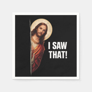 Lustiges Jesus "Ich habe das gesehen" christliches Serviette