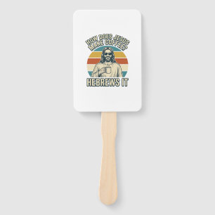 Lustiges Jesus Kaffee Vintage Gravur Shirt Design_ Fächer