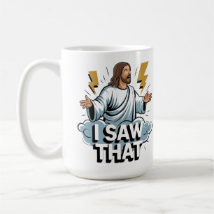 Lustiges Jesus-Meme-Zitat Ich sah das christliche  Kaffeetasse