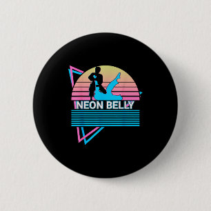 Lustiges Jiu Jitsu Bjj Retro-Neon-Bauch Button