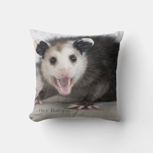 Lustiges Junggeselle-Auflage-Opossum-Wurfs-Kissen Kissen (Vorderseite)