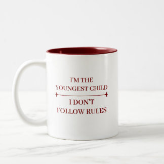 LUSTIGES JÜNGSTES KIND COOLE ZITATE INDIVIDUELLER  ZWEIFARBIGE TASSE