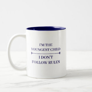 LUSTIGES JÜNGSTES KIND COOLE ZITATE INDIVIDUELLER  ZWEIFARBIGE TASSE