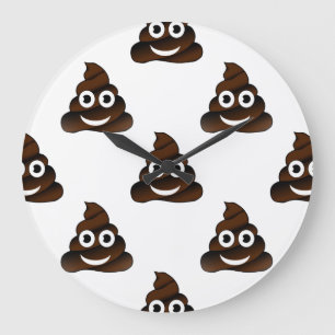 lustiges Kacka-Emoji-Zifferblatt Große Wanduhr