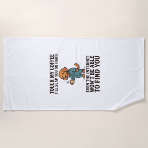 Lustiges Kaffee-Hund Vintage Gravur Shirt Design_1 Strandtuch